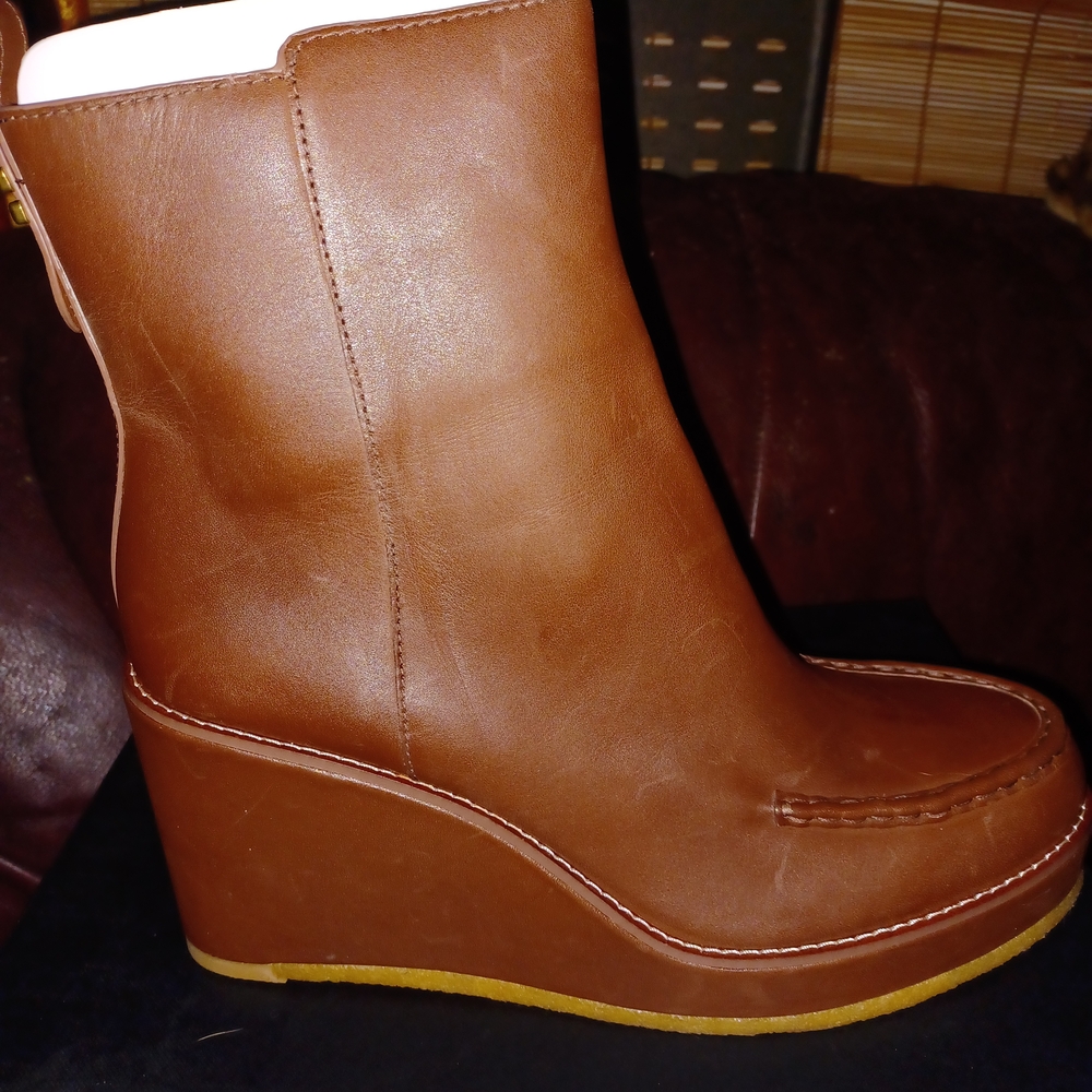 Coach Brown Ankle Booties with Sleek Leather Design - Picture 4 of 11